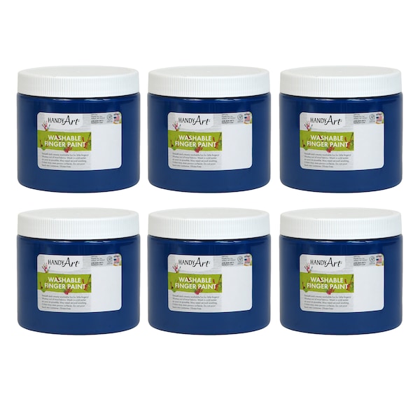 Washable Finger Paint, Blue, 16 oz., PK6
